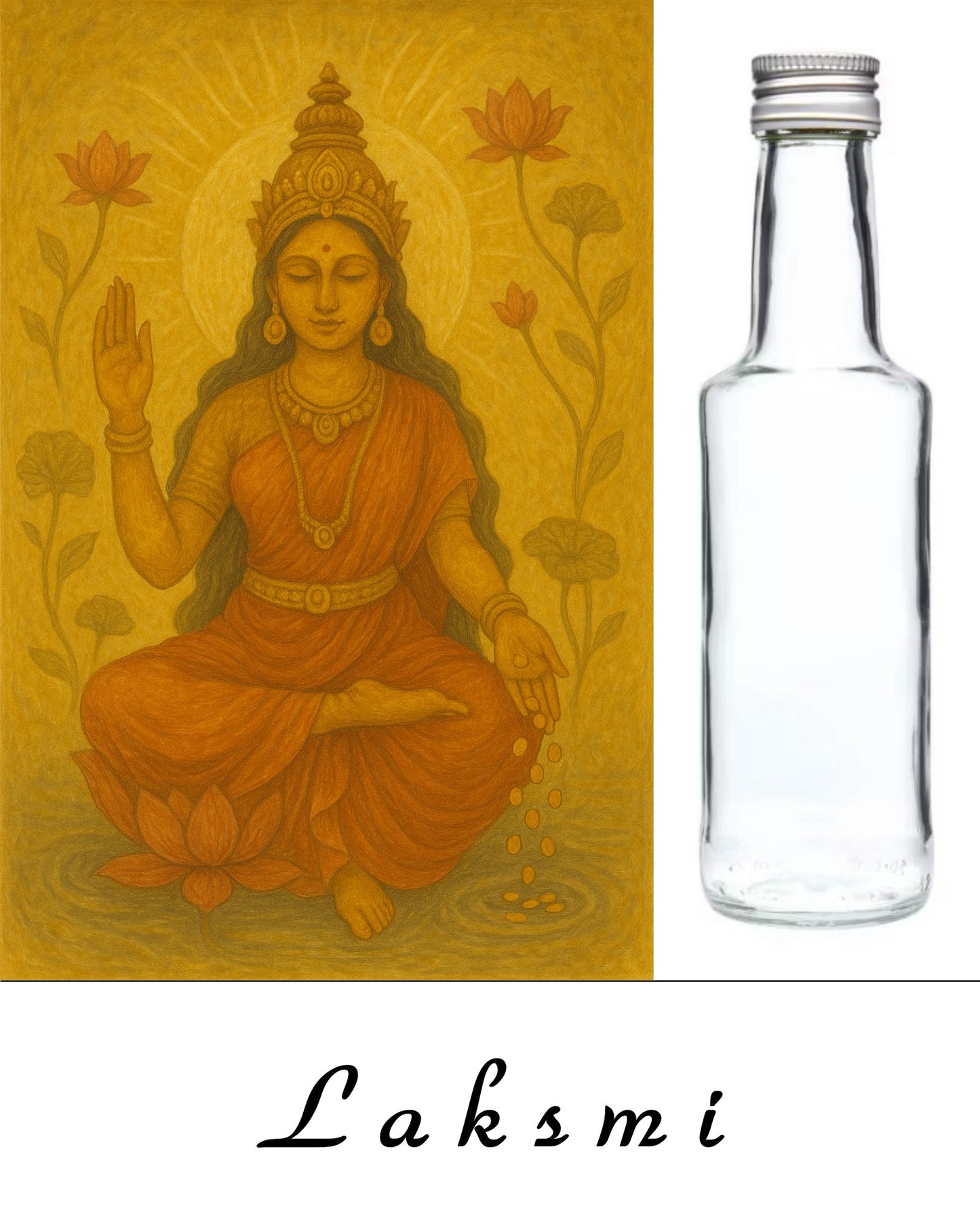 Lakshmi – Acqua Energizzata all’Energia della Prosperità Divina - Bottiglietta da 200 ml.