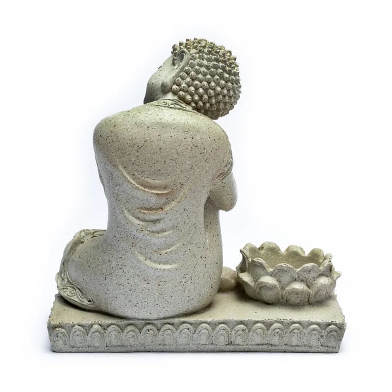 Buddha con portacandela color grigio