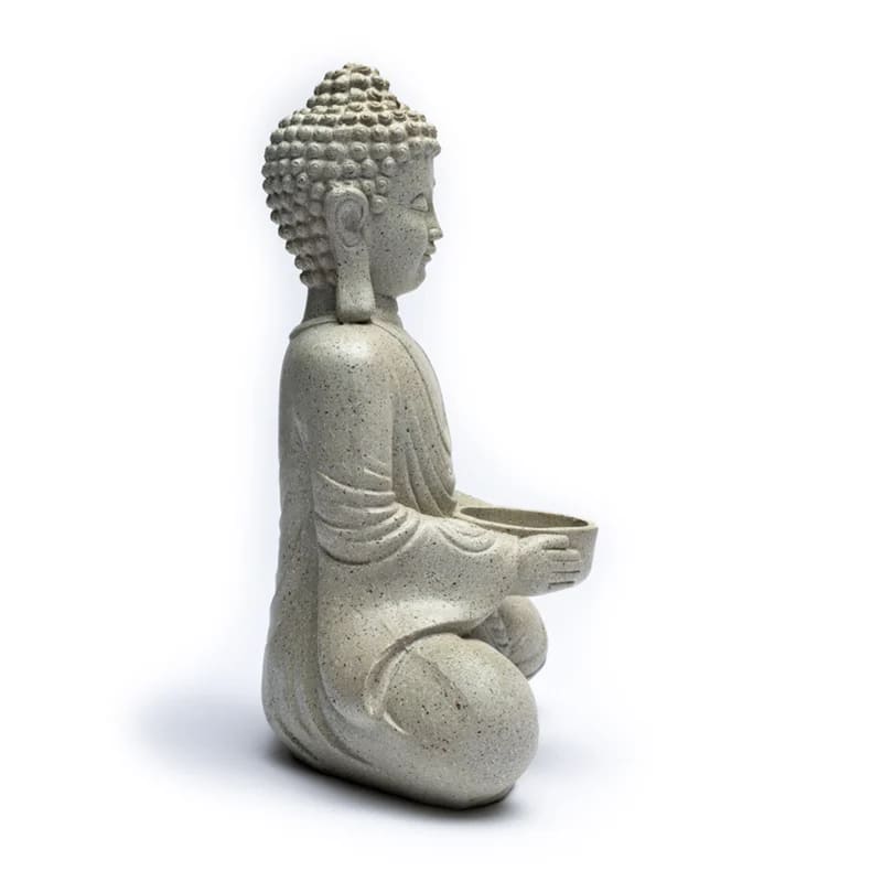 Buddha con portalumino color grigio