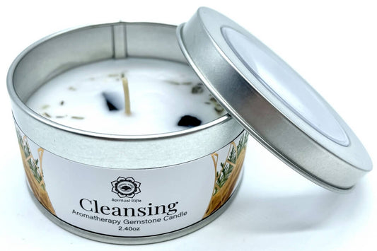 Candela "Cleansing" con Tormalina Nera e Sandalo - 70g