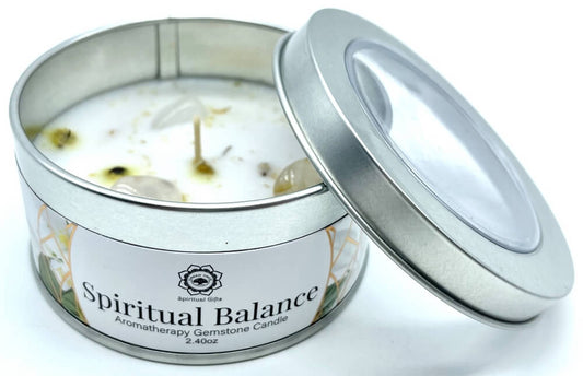 Candela "Equilibrio Spirituale" con Cristallo di rocca e Gelsomino - 70g