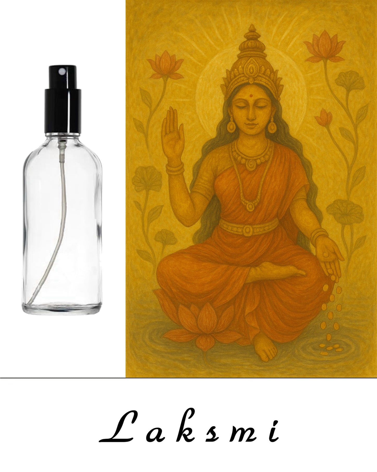 Lakshmi – Acqua Energizzata all’Energia della Prosperità Divina - Flacone spray 100 ml.