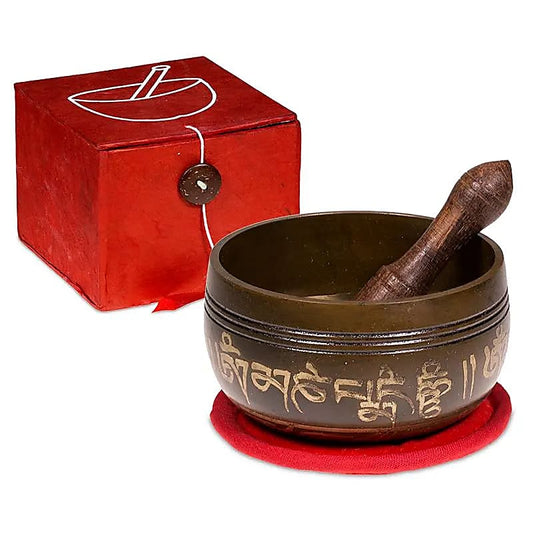 Campana tibetana Ohm set regalo rosso