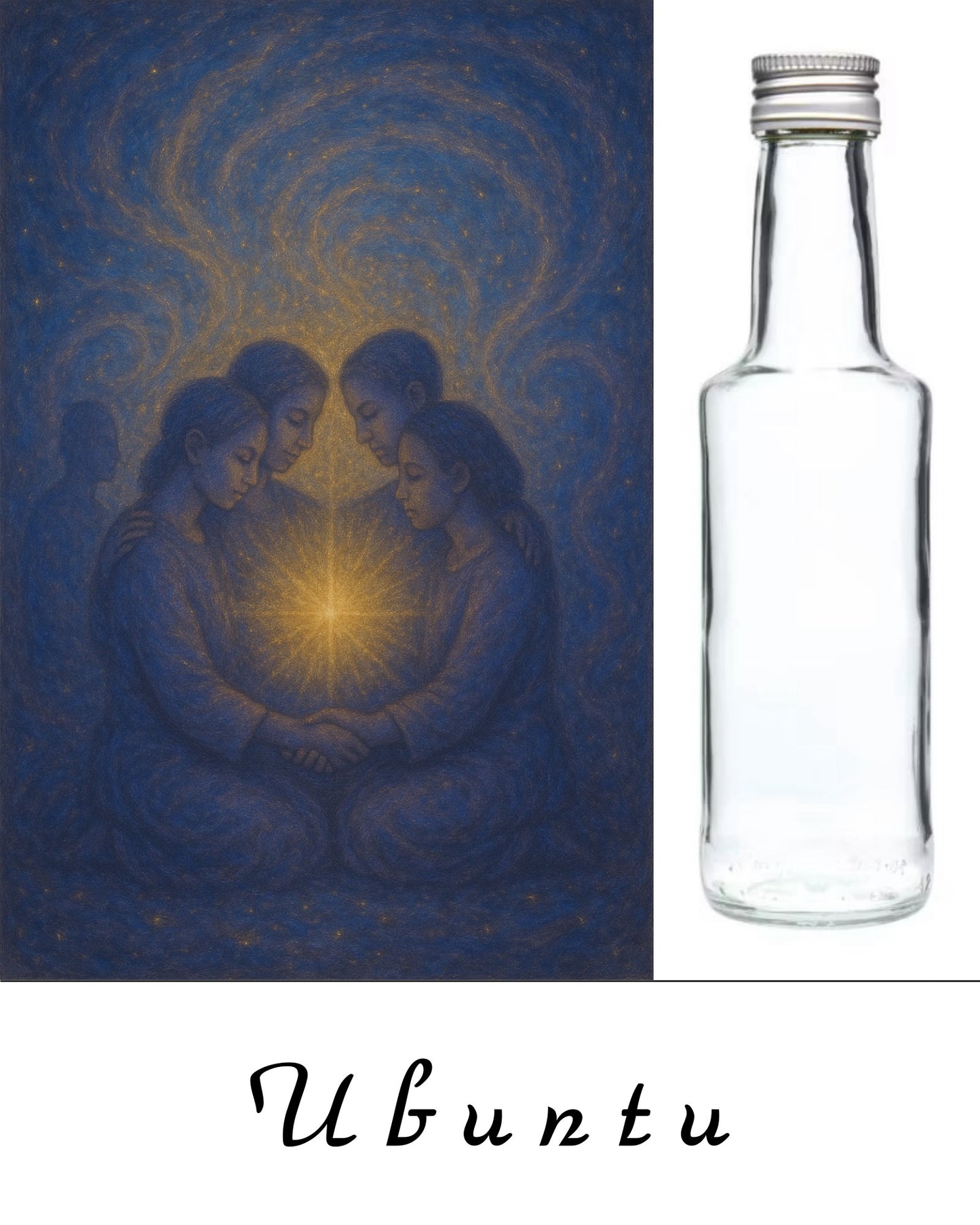 Ubuntu – Acqua Energizzata alla Vibrazione della Compassione e dell’Umanità Condivisa - Bottiglietta da 200 ml.